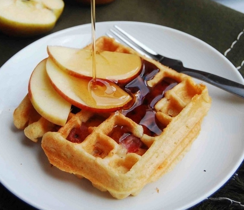Apple, Cheddar, and Prosciutto Waffles