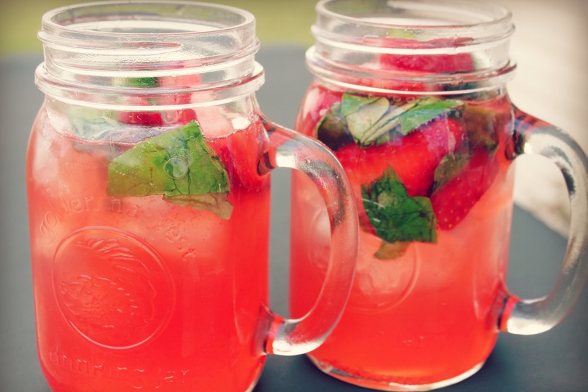 Strawberry, Lime & Basil Summer Punch