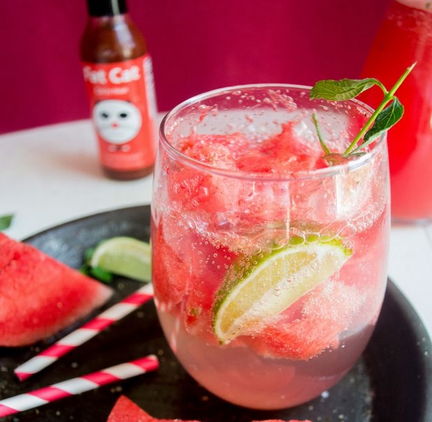 Grilled Watermelon-Tequila Cocktail
