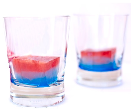 Red, White And Booze Ice Cubes