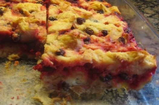 Roasted Beetroot Bread Pudding