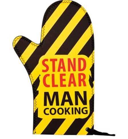 Stand Clear Man Cooking Oven Mitt
