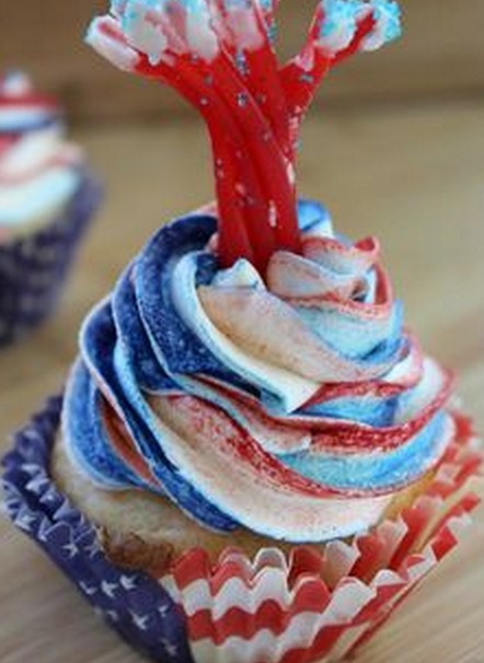 Independence Day Firework Cupcakes