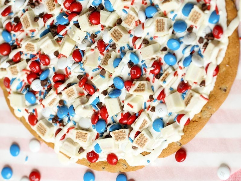 Independence Day Cookie Dessert Pizza