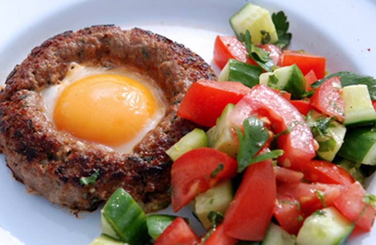 Lamb Sausage with Cucumber and Tomato Salsa