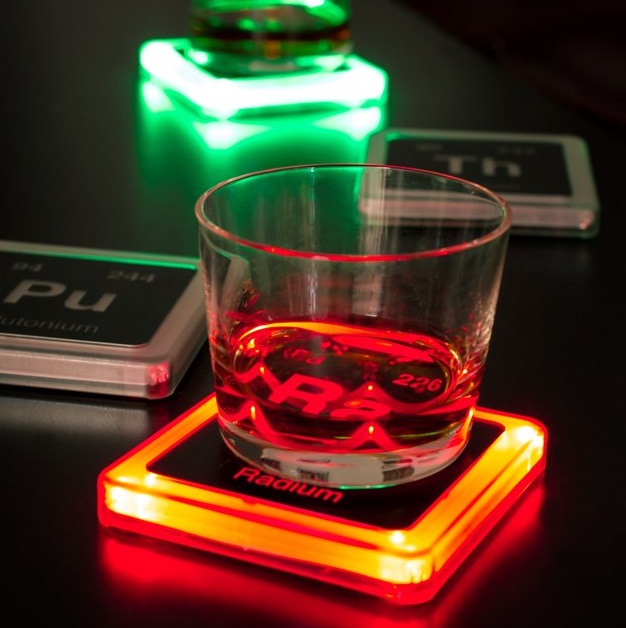 Glowing Radioactive Elements Drink Coasters