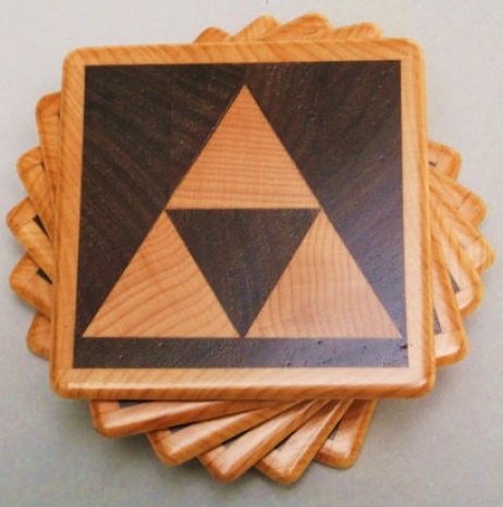 Zelda: Wooden Triforce Drink Coasters
