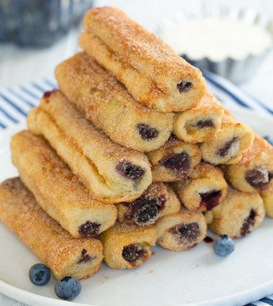 Blueberry & Cream Cheese French Toast Roll-Ups