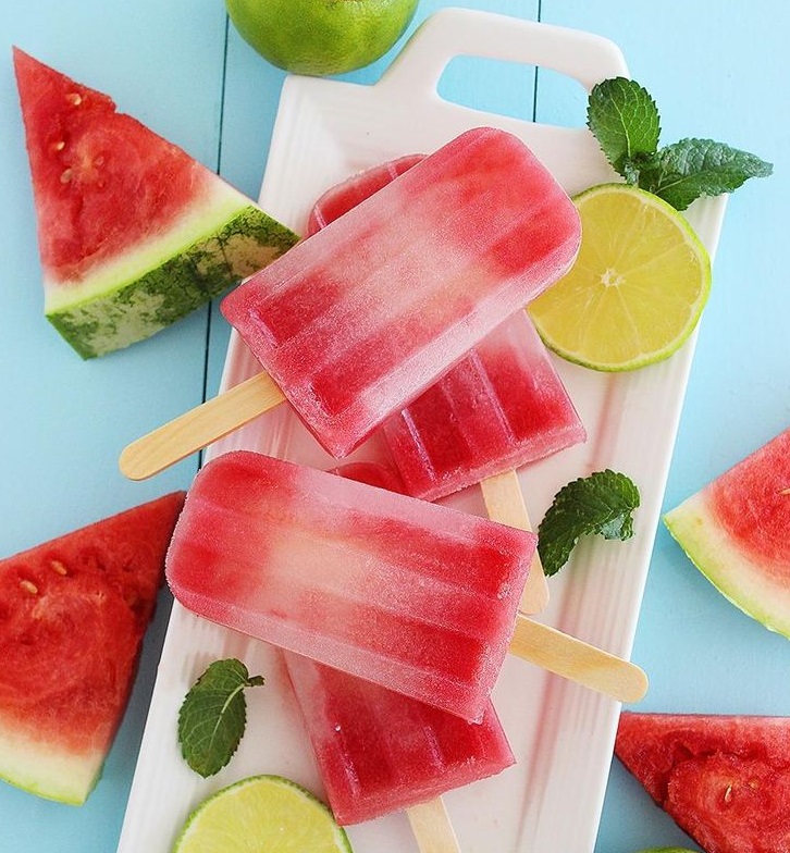 Homemade Watermelon & Cucumber Popsicles