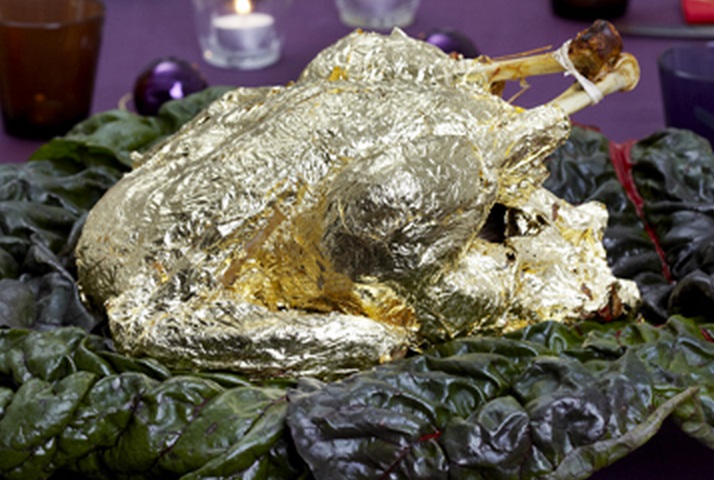 Gold Leaf Wrapped Turkey