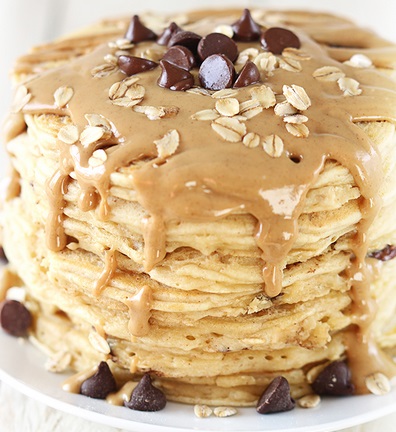 Peanut Butter & Chocolate Oat Pancakes
