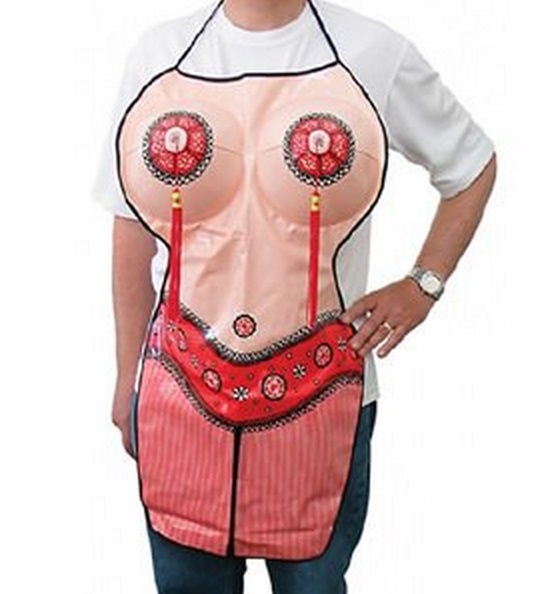 Burlesque Kitchen Apron With Inflatable Boobs
