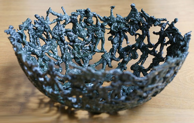 Melted Plastic Army Men Fruit Bowl