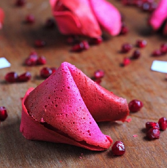 Homemade Pomegranate Fortune Cookies