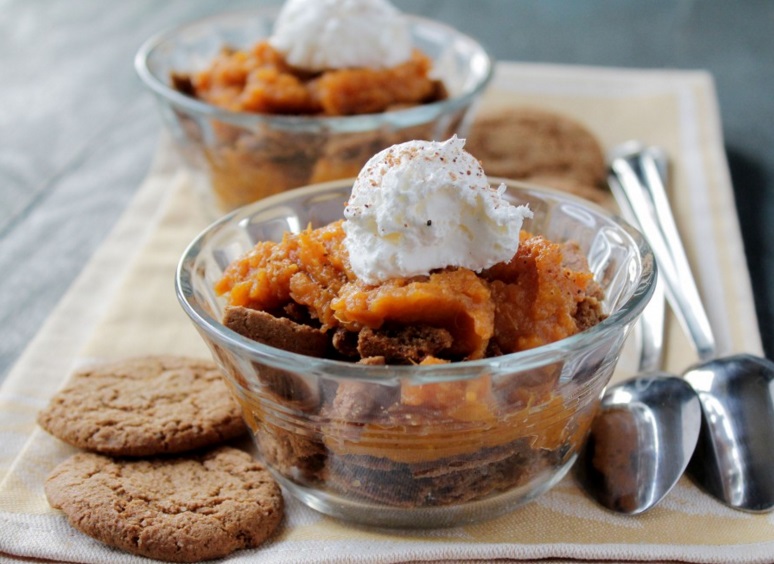 Sweet Potato Ginger Snap Cookie Trifles
