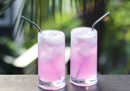 Homemade Pink Dragon Fruit Fizzy Drink