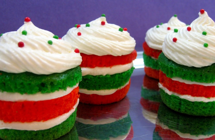 Layered Christmas Cupcakes