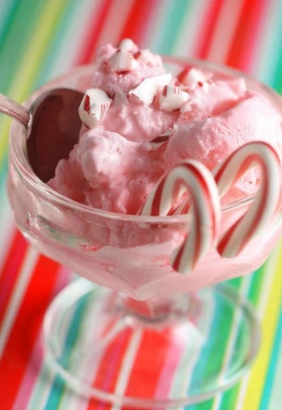 Strawberry Christmas Candy Cane Ice Cream