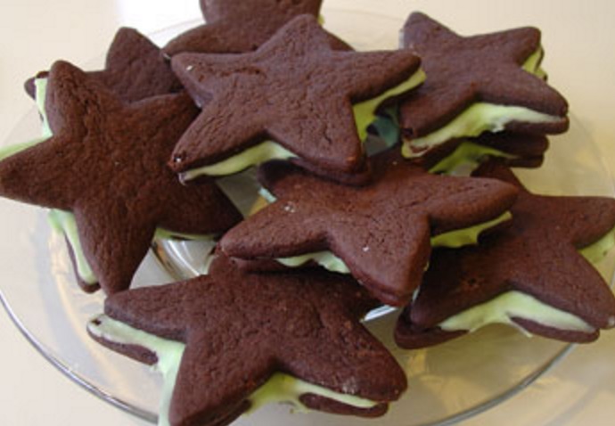 Christmas Mint Wafer Cookies