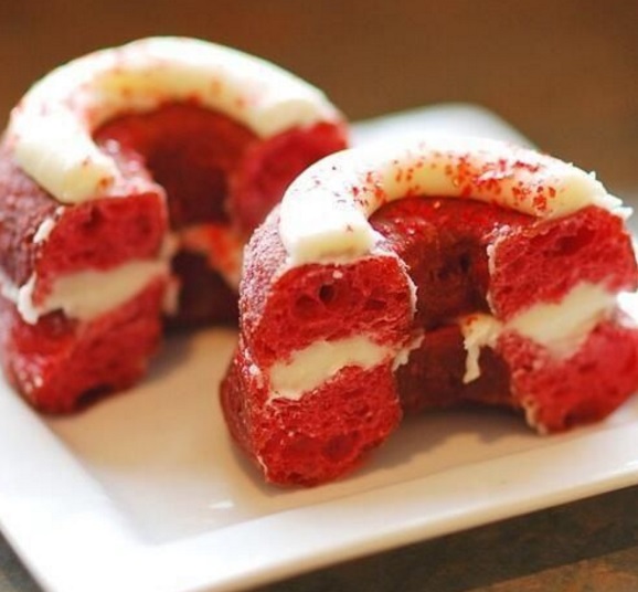 Red Velvet Puff Pastry Donuts