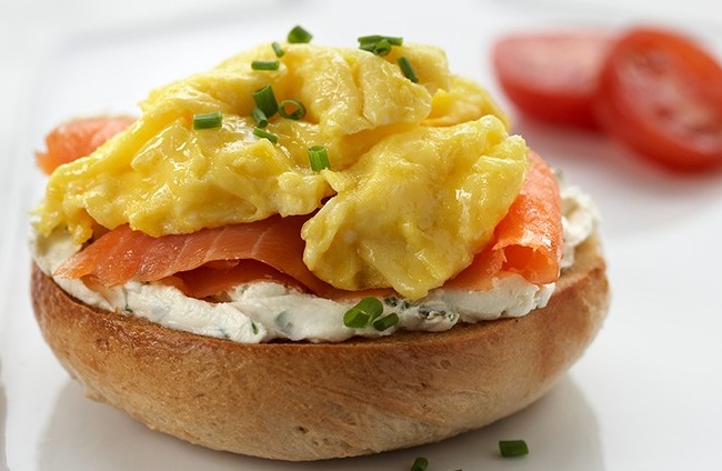 Bagel and Lox With Scrambled Egg