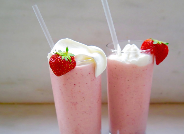 Strawberry Malted Milkshakes