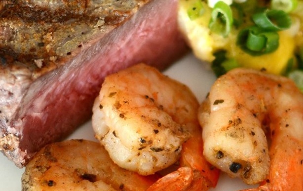 Surf and Turf: Steak and Shrimp
