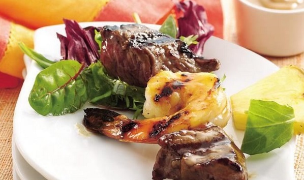 Surf and Turf: Beef Sirloin And Shrimp Kabobs