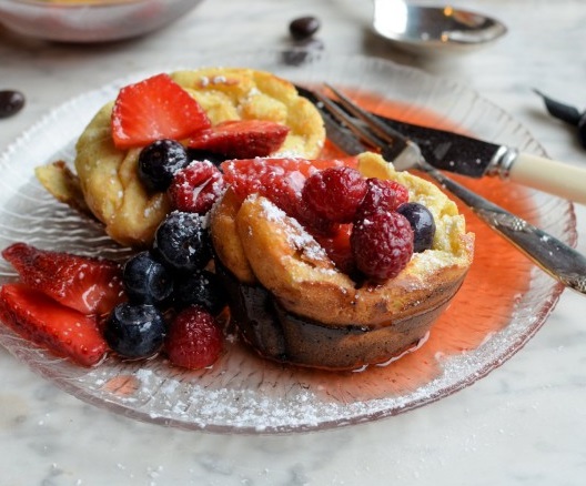 Mixed Berry and Chocolate Popovers