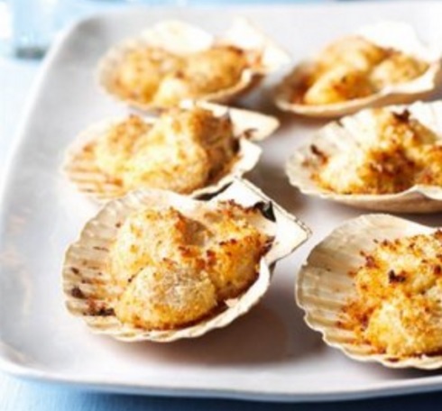 Baked Scallops On The Shell