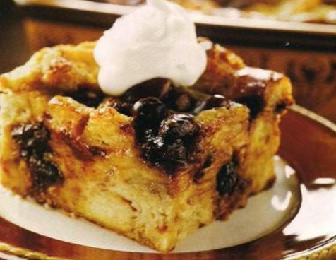 Bread Pudding with Chocolate Covered Raisins