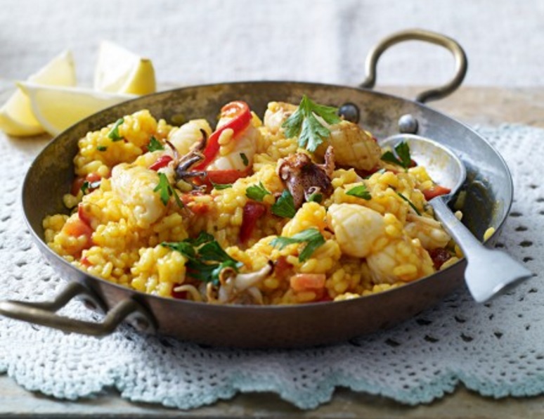 Red Pepper And Squid Paella