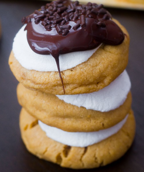 Campfire S’mores Peanut Butter Cookies