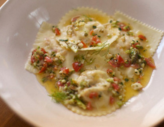 Lobster Ravioli With Butter and Caper Sauce