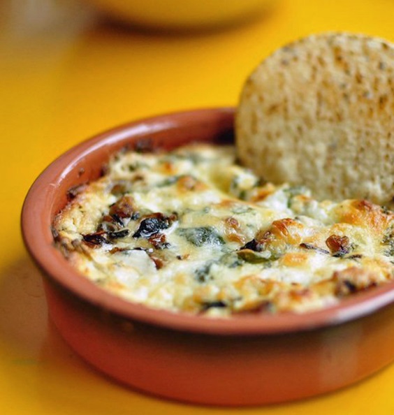 Mushroom and Goat Cheese Queso
