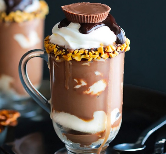 Peanut Butter, Vanilla Ice Cream & Hot Chocolate Float