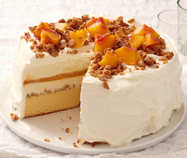 Peach Cobbler Ice Cream Cake
