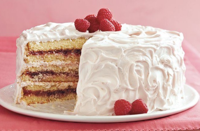 Raspberry-Laced Vanilla Cake