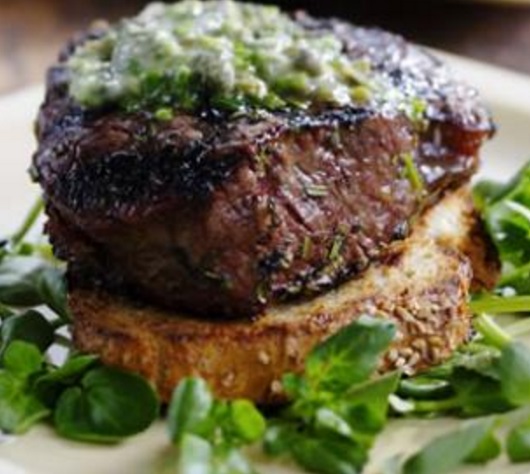 Grilled Filet Mignon with Herb Butter & Texas Toasts