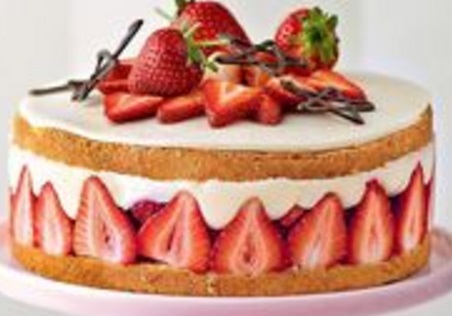 Strawberries and Cream Sponge Cake 