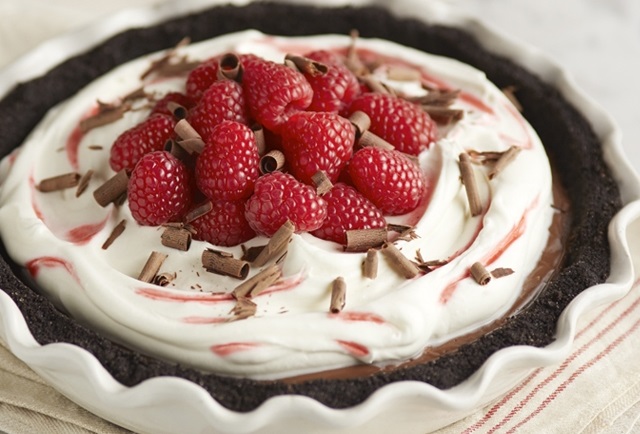 Dark Chocolate & Raspberry Cream Pie