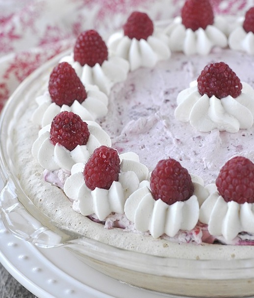 Raspberry Cream Meringue Pie