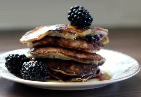 Banana and Blackberry Pancakes