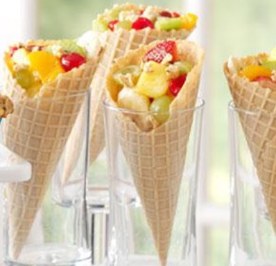 Fruit Salad Ice Cream Cones