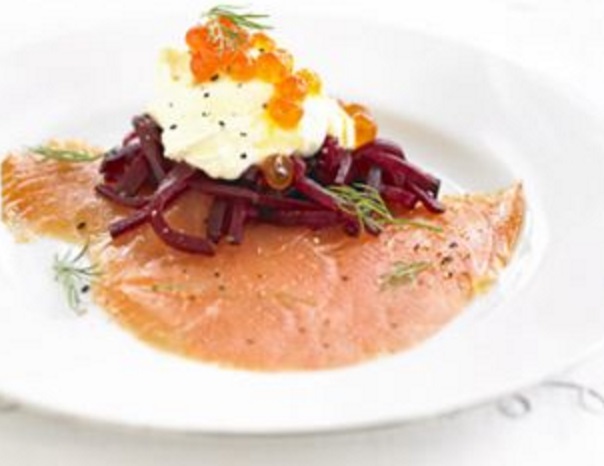 Smoked Salmon With Beetroot & Vodka Crème Fraîche
