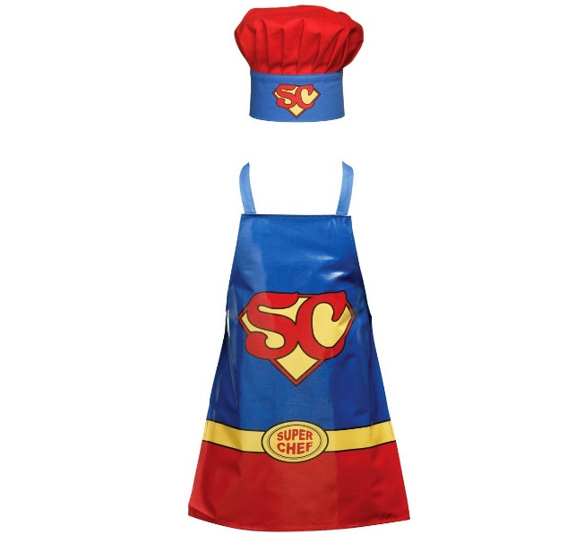 "Super Chef" Novelty Apron and Chef's Hat Set