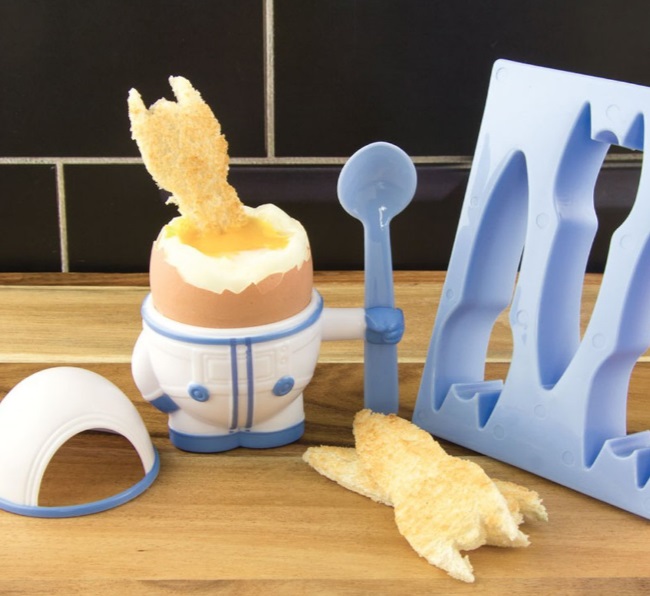 Eggstronaut Egg Cup And Toast Cutter Set