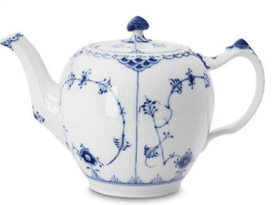 Blue Fluted Half-Lace Teapot