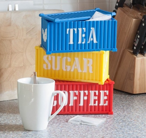 Cargo Containers Coffee, Tea & Sugar Canisters