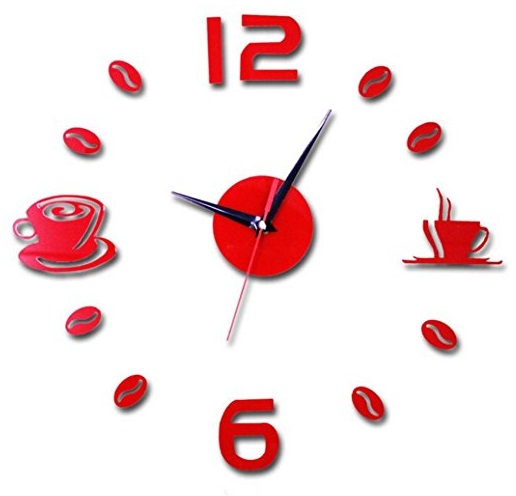 Acrylic Coffee Time Kitchen Wall Clock